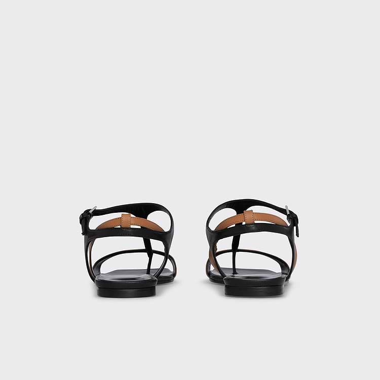 Pierre Hardy SANDALE RIO Cuir D'agneau Noir Et Cuir De Chevreau Camel