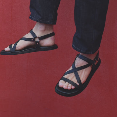 Pierre Hardy SANDALE SLIM RIDER Cuir De Veau Velours Sable