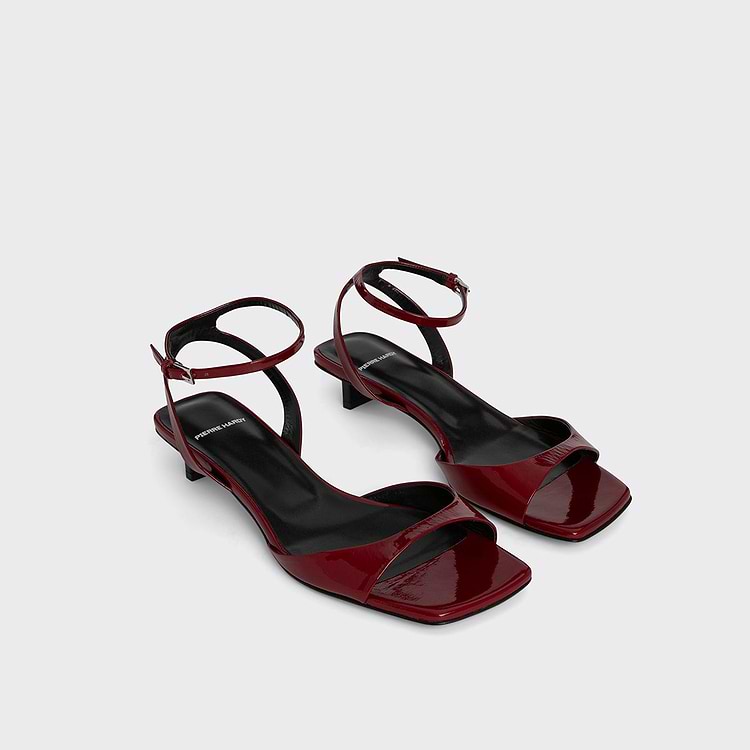 Pierre Hardy SANDALE STELLA Cuir De Chevreau Rouge Carmin