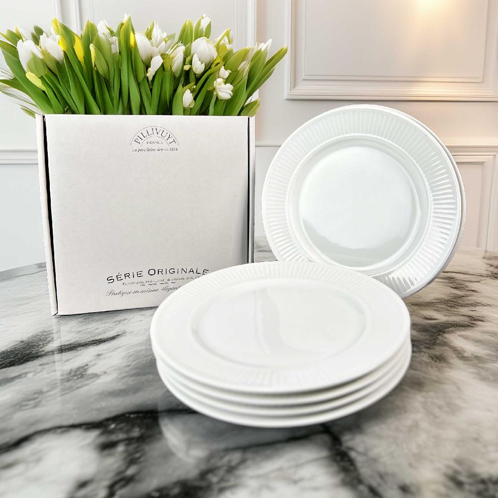 pillivuyt Coffret de 4 assiettes à dessert Plissé *