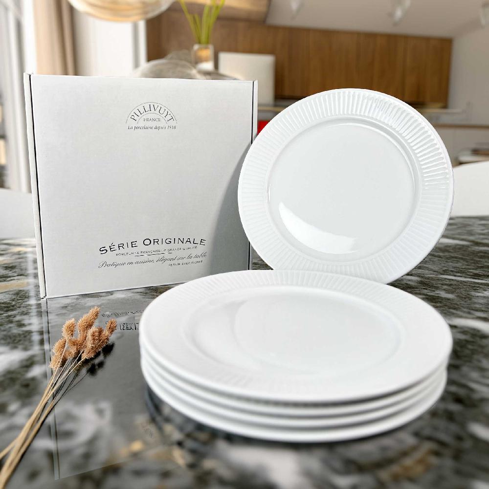 pillivuyt Coffret de 4 assiettes plates Plissé *