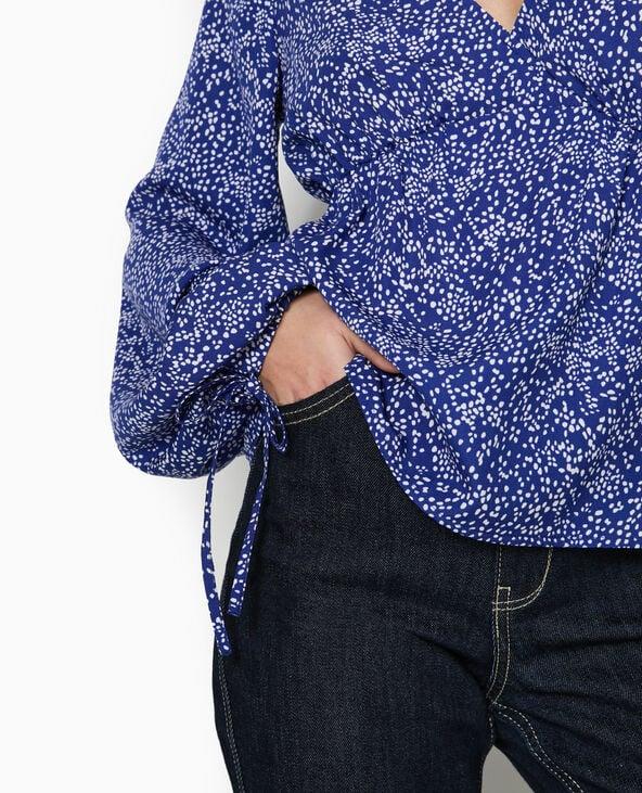 Pimkie Blouse Fluide Avec Encolure Croisée - Bleu électrique
