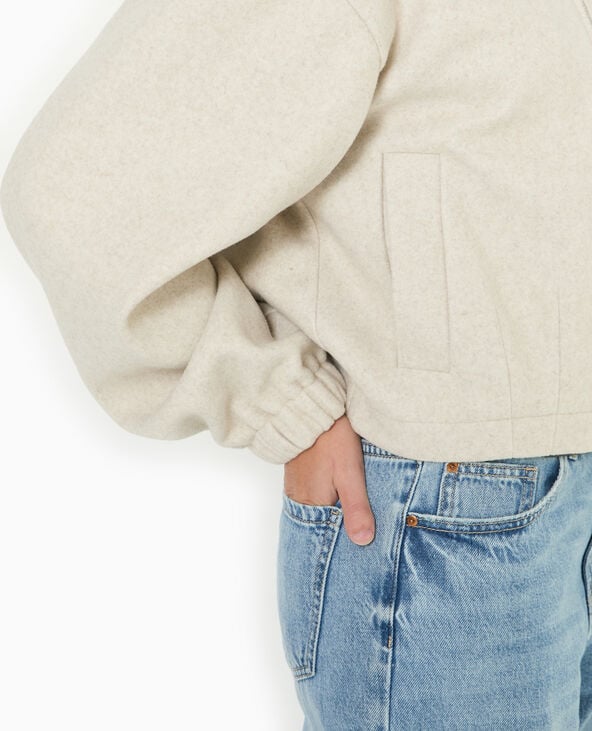 Pimkie Blouson Zippé Avec Capuche Effet Drap De Laine - Beige