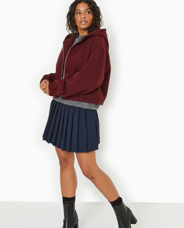 Pimkie Blouson Zippé Avec Capuche Effet Drap De Laine - Bordeaux