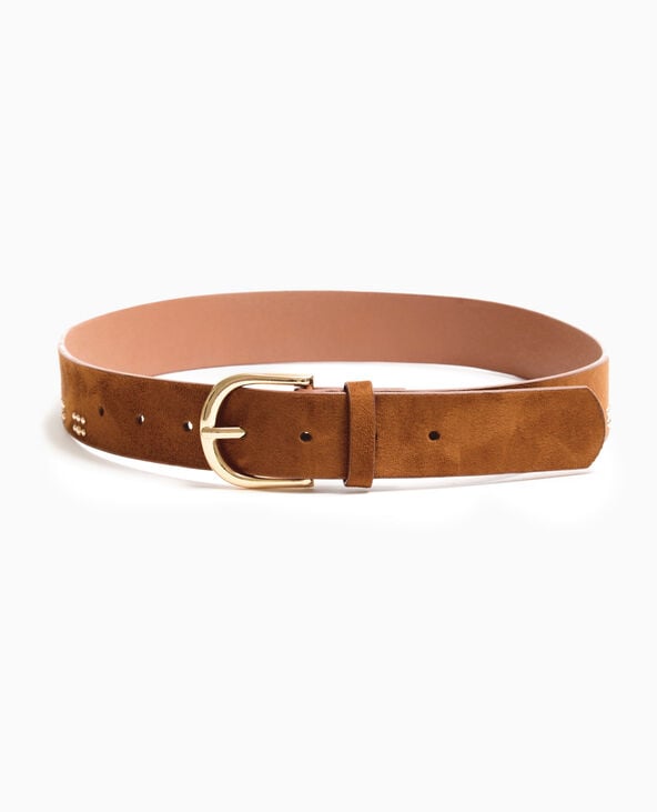 Pimkie Ceinture Aspect Suédine Avec Petits Clous - Camel