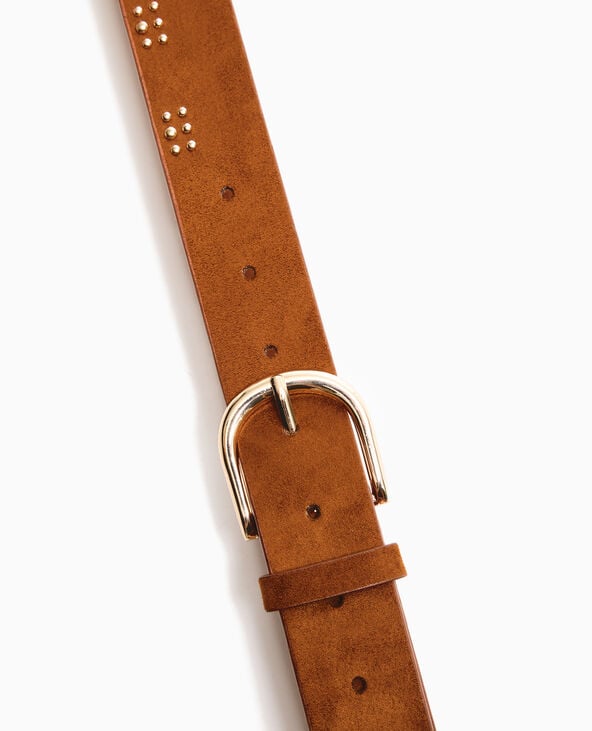 Pimkie Ceinture Aspect Suédine Avec Petits Clous - Camel