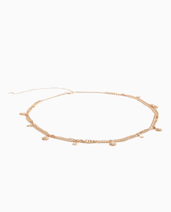 pimkie Ceinture double chaine avec soleils et étoiles - Doré