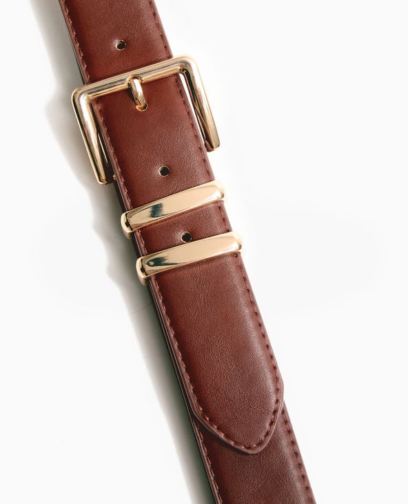 Pimkie Ceinture En Simili Cuir Avec Boucle Dorée - Marron