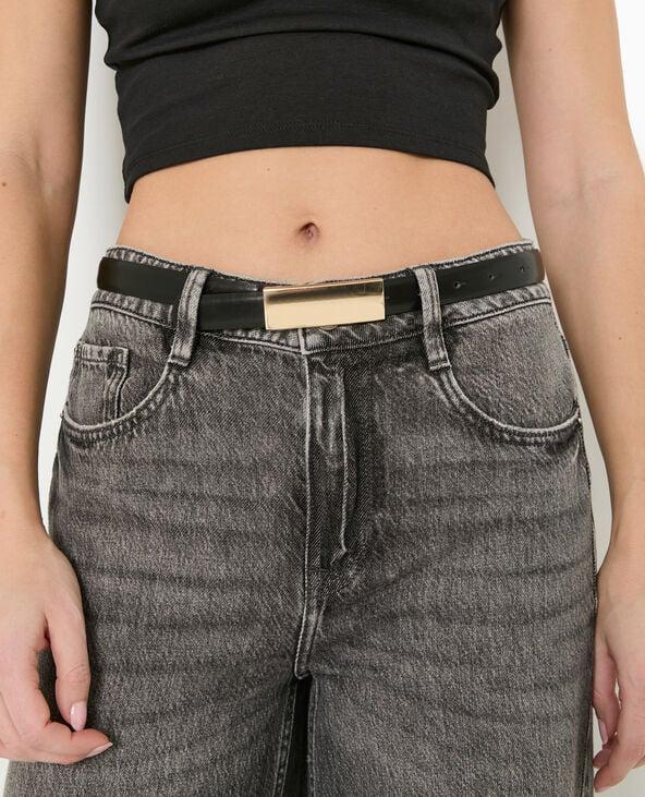 pimkie Ceinture fine avec boucle rectangulaire - Noir
