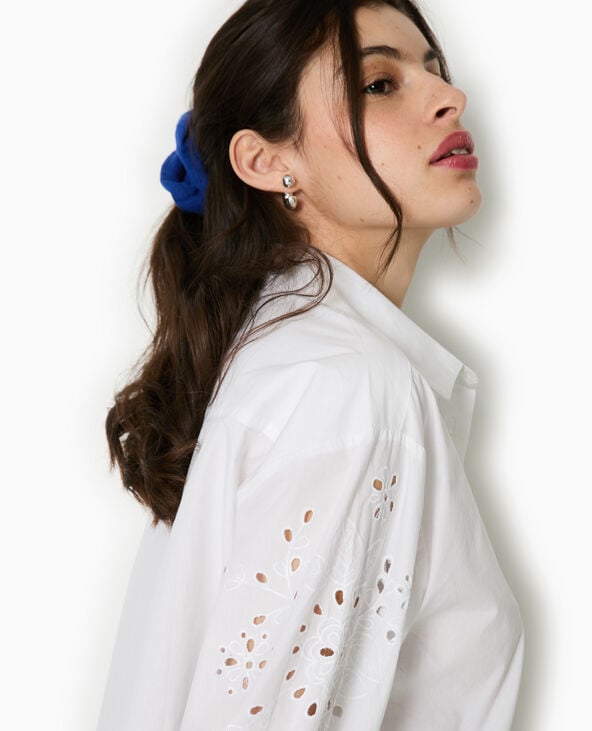 Pimkie Chemise Avec Manches Broderie Anglaise - Blanc