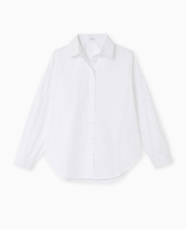 Pimkie Chemise Avec Manches Broderie Anglaise - Blanc