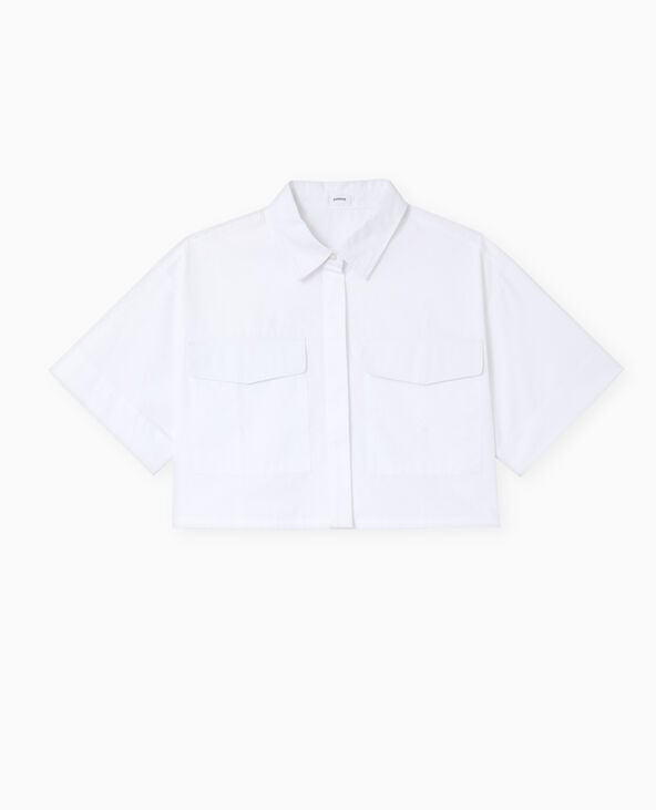 Pimkie Chemise Courte Avec Manches Courtes Et Poches - Blanc