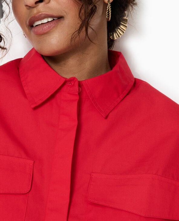 Pimkie Chemise Courte Avec Manches Courtes Et Poches - Rouge