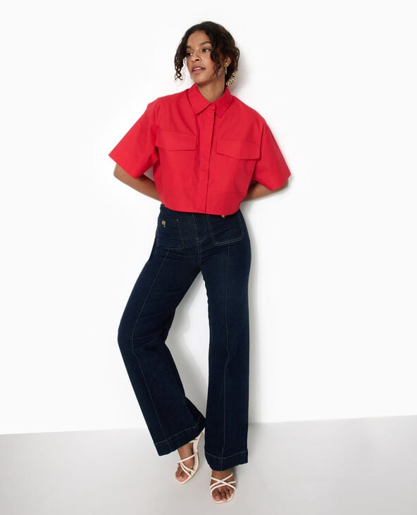 pimkie Chemise courte avec manches courtes et poches - Rouge