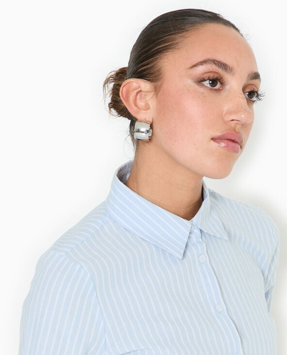 Pimkie Chemise Courte Et Resserrée Avec Rayures - Bleu