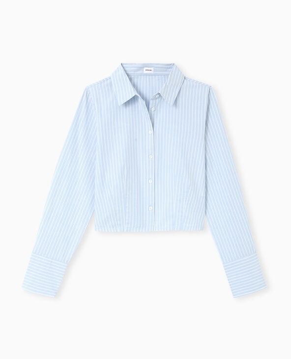 Pimkie Chemise Courte Et Resserrée Avec Rayures - Bleu