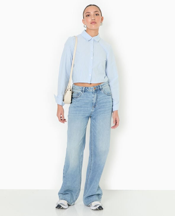 Pimkie Chemise Courte Et Resserrée Avec Rayures - Bleu