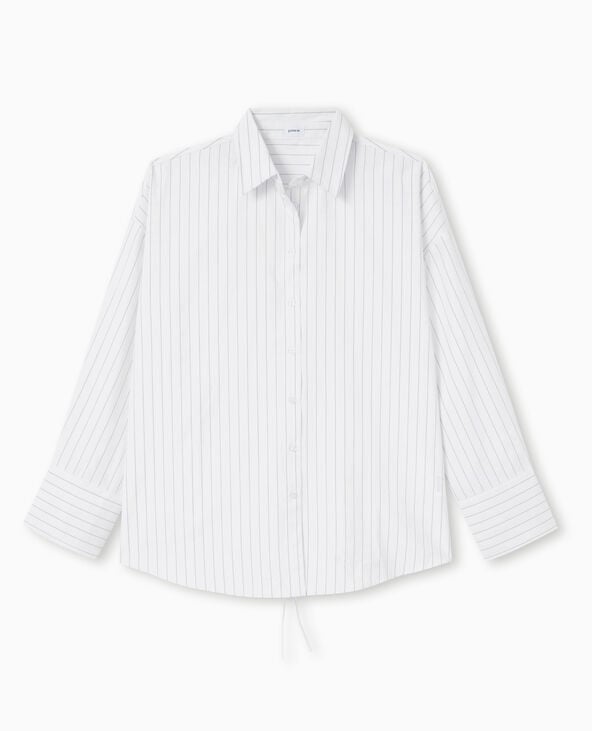 Pimkie Chemise Oversize Rayée Avec Ouverture Dos - Blanc