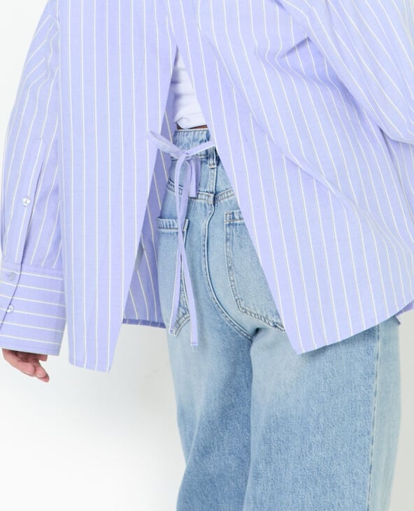 Pimkie Chemise Oversize Rayée Avec Ouverture Dos - Bleu