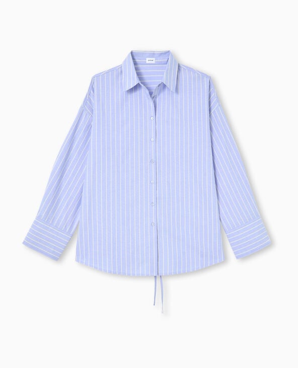 Pimkie Chemise Oversize Rayée Avec Ouverture Dos - Bleu