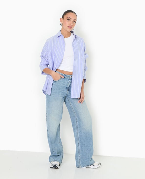 pimkie Chemise oversize rayée avec ouverture dos - Bleu