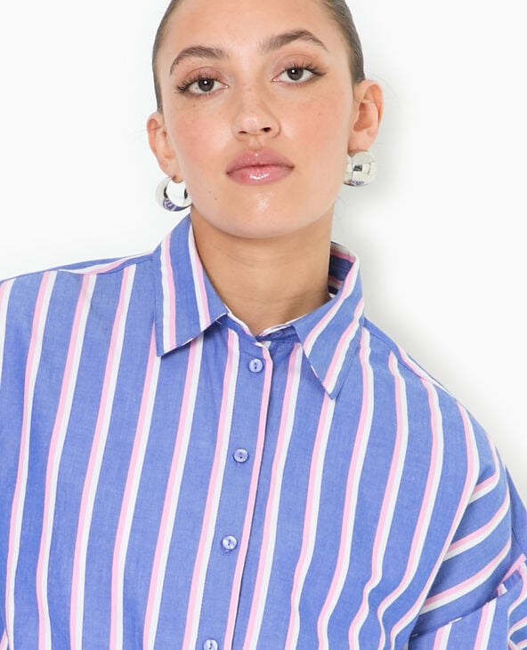 Pimkie Chemise Oversize Rayée Esprit Pyjama D'homme - Bleu