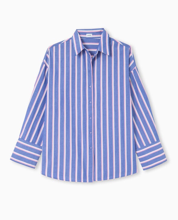 Pimkie Chemise Oversize Rayée Esprit Pyjama D'homme - Bleu