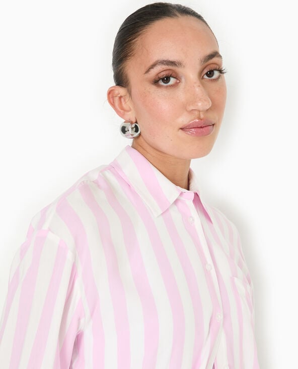 Pimkie Chemise Rayée Oversize En Tissu Fluide - Rouge