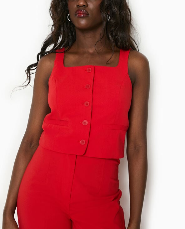 Pimkie Combinaison Avec Effet Gilet De Barman - Rouge