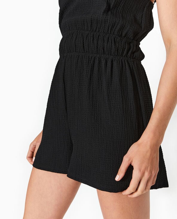 Pimkie Combishort à Bretelles En Tissu Texturé - Noir