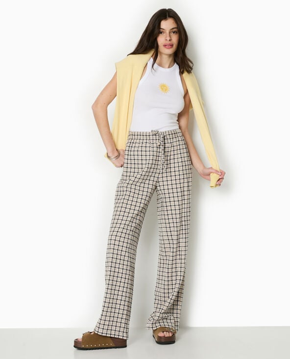 Pimkie Débardeur En Maille Côtelée Avec Broderie - Blanc