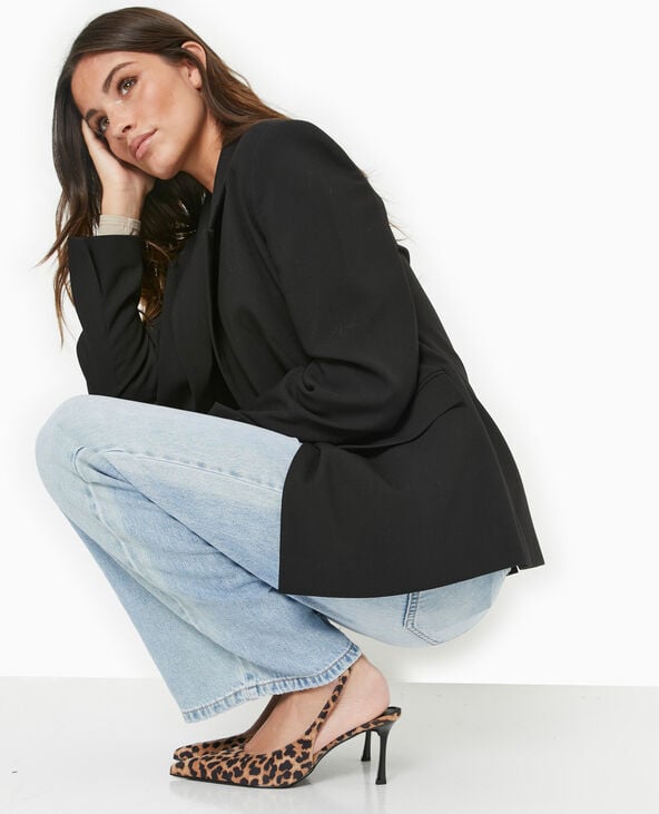 pimkie Escarpins bout pointu talon ouvert motif léopard - Beige