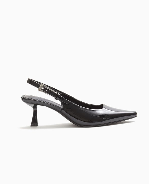 Pimkie Escarpins Ouverts Bouts Pointus Talons Bobines - Noir