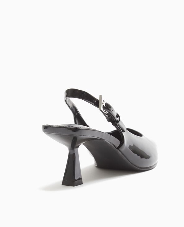 Pimkie Escarpins Ouverts Bouts Pointus Talons Bobines - Noir