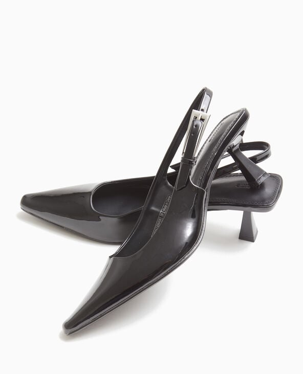 Pimkie Escarpins Ouverts Bouts Pointus Talons Bobines - Noir