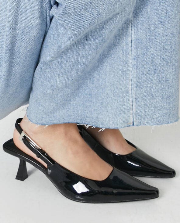 pimkie Escarpins ouverts bouts pointus talons bobines - Noir