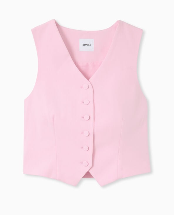 Pimkie Gilet De Barman Avec Boutons Recouverts - Rose