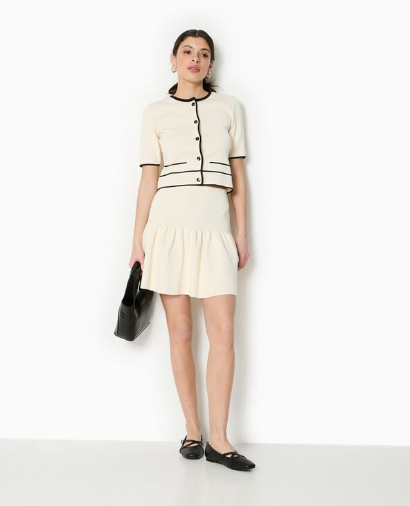 pimkie Gilet manches courtes détails contrastés - Blanc