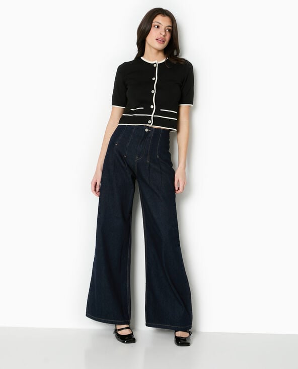 pimkie Gilet manches courtes détails contrastés - Noir