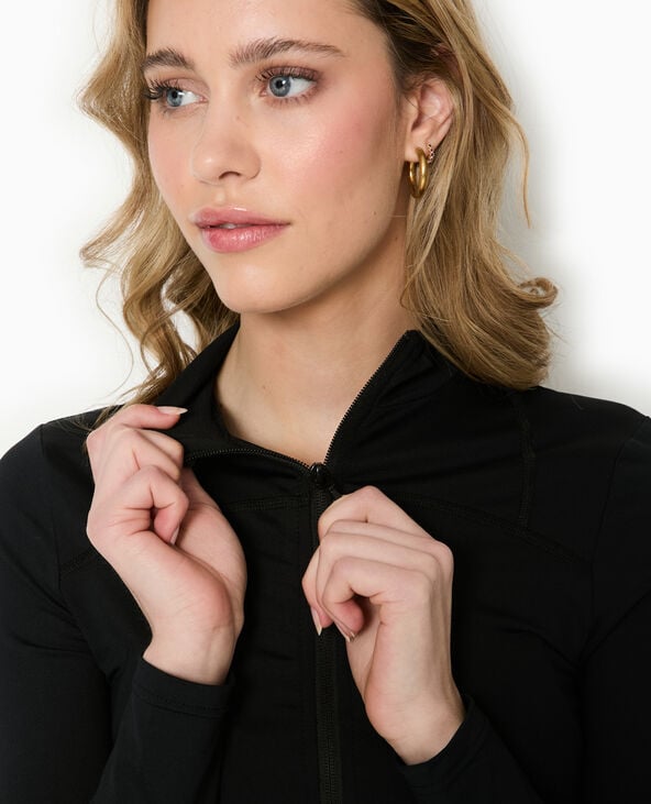 Pimkie Gilet Zippé En Maille Extensible Et Sculptante - Noir