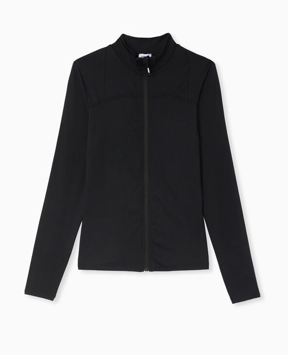 Pimkie Gilet Zippé En Maille Extensible Et Sculptante - Noir