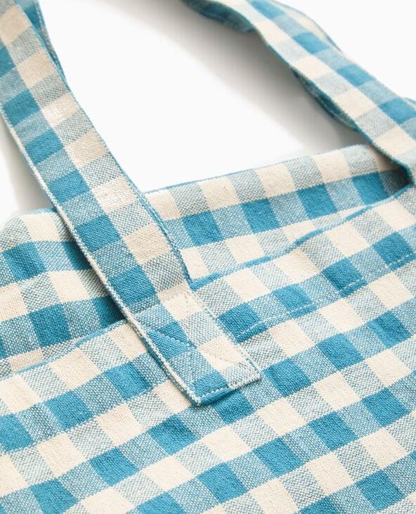 Pimkie Grand Totebag En Tissu épais Motif Vichy - Bleu Marine