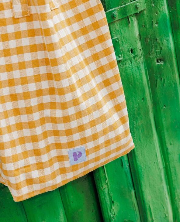 pimkie Grand totebag en tissu épais motif vichy - Jaune