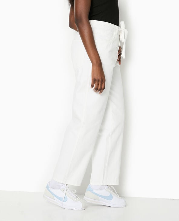 pimkie Jean baggy taille basse avec ceinture à nouer - Blanc