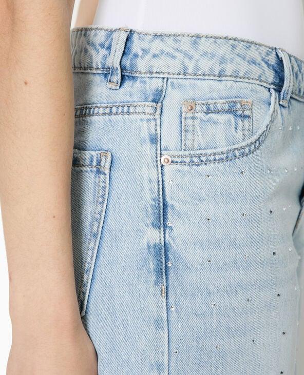 pimkie Jean droit taille basse avec strass - Bleu clair