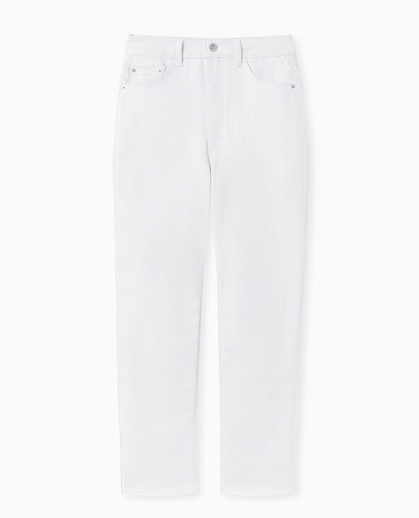 Pimkie Jean Droit Taille Haute Avec Bas Coupés - Blanc