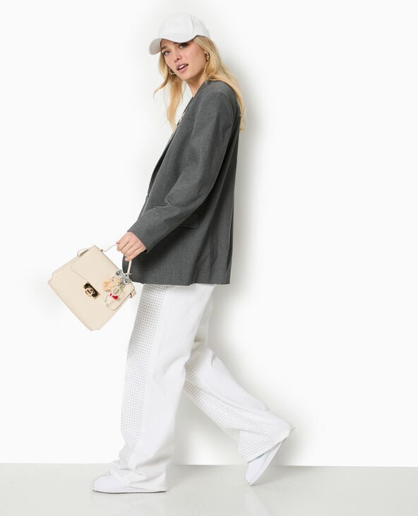 Pimkie Jean Droit Taille Haute Avec Strass Devant - Blanc