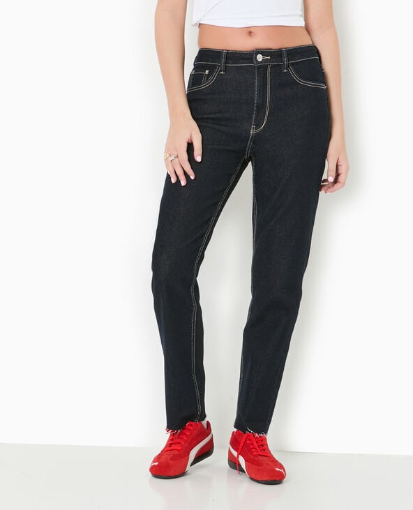 Pimkie Jean Droit Taille Regular Avec Bas Coupés - Bleu