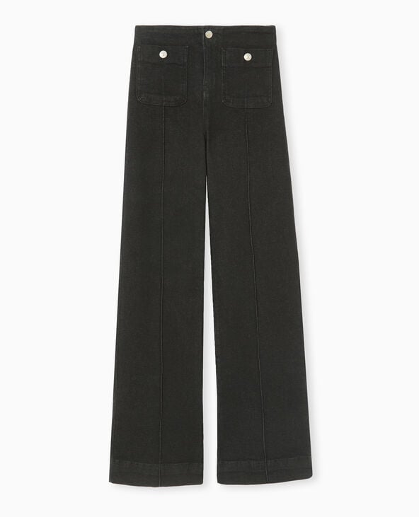 Pimkie Jean Flare Taille Haute Avec Poches Plaquées - Noir