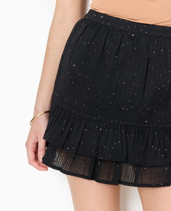 Pimkie Jupe Courte à Volants Avec Mini Sequins - Noir